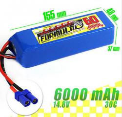    LiPo 6000mAh 4S 30C MAX 60C 14.8V 